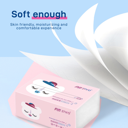 ZNRO Facial Tissue - Lint Free 4 Ply Thick & Soft,Made of Virgin Wood Pulp,Cute Pink Plastic Packaging,100 Pulls per Bag,Pack of 6,Fast & Free Shipping for Final Sale